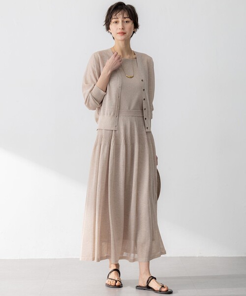 洗える】シャイニーシアー ニット キャミソール（キャミソール）｜23区