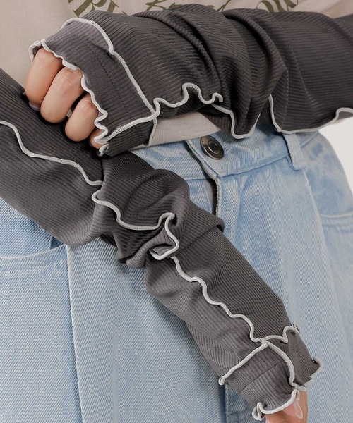 セール】冷感リブメロウ UVアームカバー 60cm（アームカバー