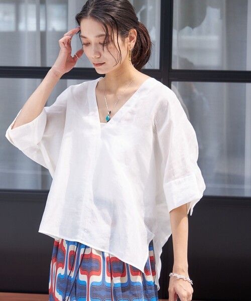 25SS【美品】SHIPS IMPERIAL LINEN スキッパー ブラウス SHIPS for women - 25SS【美品】SHIPS IMPERIAL LINEN