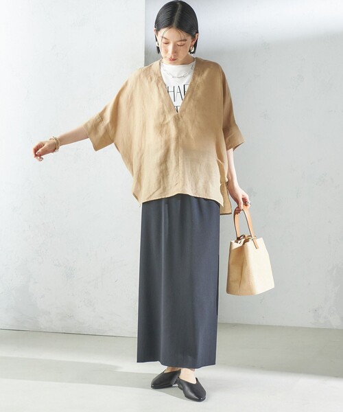 ブラウス シャツ 「WEB・一部店舗限定」スキッパーブラウス レディース Spick & Span｜《一部店舗+WEB限定》手洗い可 / スキッパー