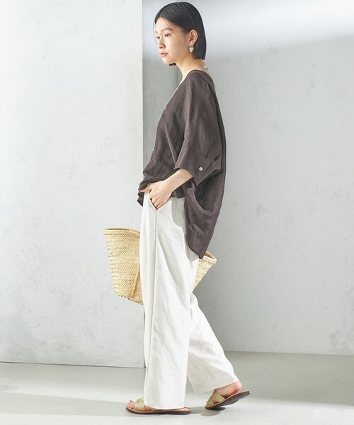 25SS【美品】SHIPS IMPERIAL LINEN スキッパー ブラウス SHIPS for women - 25SS【美品】SHIPS IMPERIAL LINEN