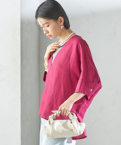 SHIPS for women / シップスウィメン 【一部WEB限定】〈手洗い可能〉IMPERIAL LINEN スキッパー ブラウス SHIPS｜【一部WEB限定】<手洗い可能>IMPERIAL LINEN スキッパー