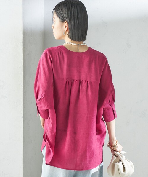本日限定価格！IMPERIAL LINEN スキッパー ブラウス　ships SHIPS｜【一部WEB限定】<手洗い可能>IMPERIAL LINEN スキッパー