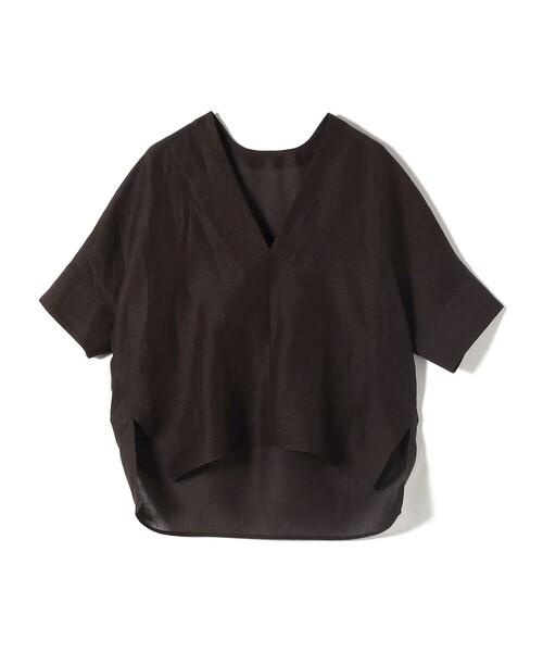本日限定価格！IMPERIAL LINEN スキッパー ブラウス　ships 一部WEB限定】〈手洗い可能〉IMPERIAL LINEN スキッパー