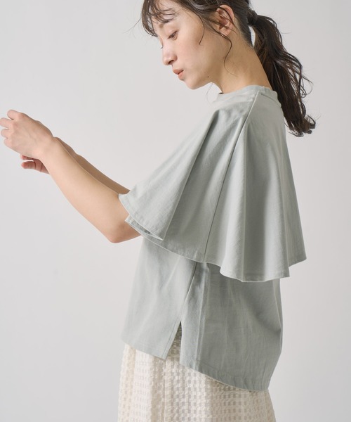 Kelen（ケレン）の「「KELEN / ケレン」 アシンメトリーフラップデザイン BUNON（Tシャツ/カットソー・レディース・ブラック/ライトベージュ/グリーン・S/M）」の3枚目の写真