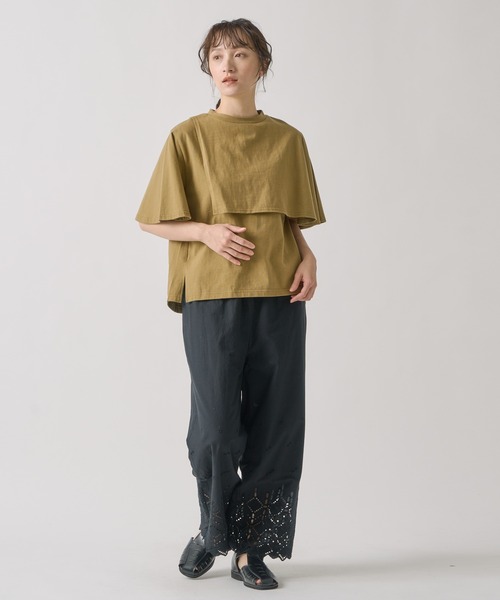 Kelen（ケレン）の「「KELEN / ケレン」 アシンメトリーフラップデザイン BUNON（Tシャツ/カットソー・レディース・ブラック/ライトベージュ/グリーン・S/M）」の12枚目の写真