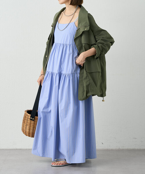 SHENERY（シーナリー）の「《サイズ展開あり》ストライプティアードキャミドレス（ワンピース・レディース・オフホワイト/ブルー・36/38）」の18枚目の写真