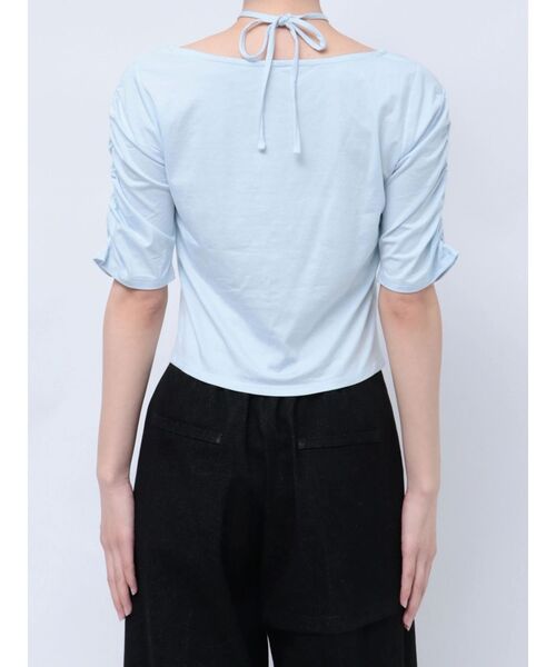 dazzlin(ダズリン)の「フロントホックタイトカットトップス(Tシャツ/カットソー・レディース・オフホワイト/グレー/ブルー/ブラック・FREE)」の9枚目の写真