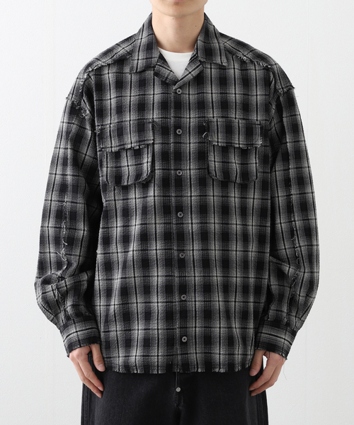 NOMANUAL/ノーマニュアル SEERSUCKER CHECK SHIRTS（シャツ/ブラウス