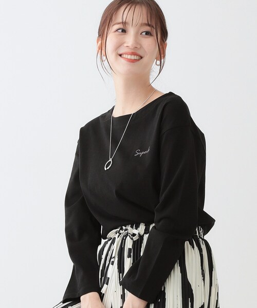 DRESKIP（ドレスキップ）の「【洗える/S-LL】シンプルだから着回ししやすい コットンアソートロンT（Tシャツ/カットソー・レディース・ベージュ系2/ピンク系7/ブラック/ライトベージュ/オフホワイト/ホワイト系5・01/02/03/04）」の3枚目の写真