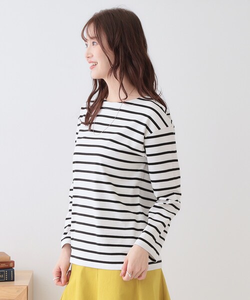 DRESKIP（ドレスキップ）の「【洗える/S-LL】シンプルだから着回ししやすい コットンアソートロンT（Tシャツ/カットソー・レディース・ベージュ系2/ピンク系7/ブラック/ライトベージュ/オフホワイト/ホワイト系5・01/02/03/04）」の12枚目の写真