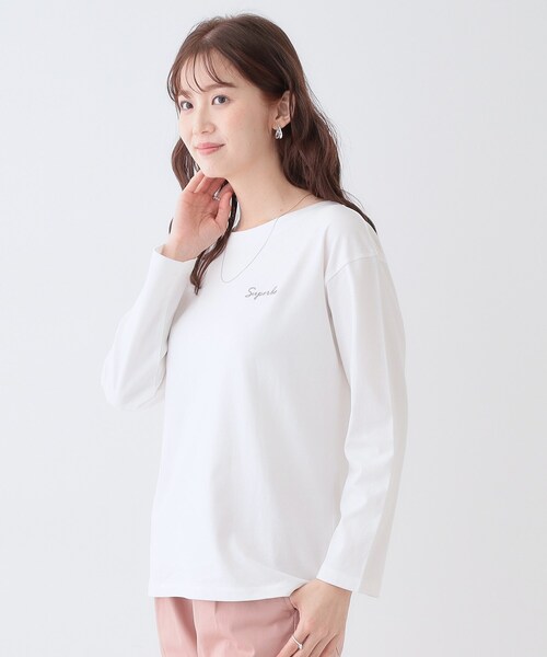 DRESKIP（ドレスキップ）の「【洗える/S-LL】シンプルだから着回ししやすい コットンアソートロンT（Tシャツ/カットソー・レディース・ベージュ系2/ピンク系7/ブラック/ライトベージュ/オフホワイト/ホワイト系5・01/02/03/04）」の19枚目の写真