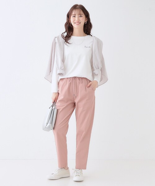 DRESKIP（ドレスキップ）の「【洗える/S-LL】シンプルだから着回ししやすい コットンアソートロンT（Tシャツ/カットソー・レディース・ベージュ系2/ピンク系7/ブラック/ライトベージュ/オフホワイト/ホワイト系5・01/02/03/04）」の21枚目の写真