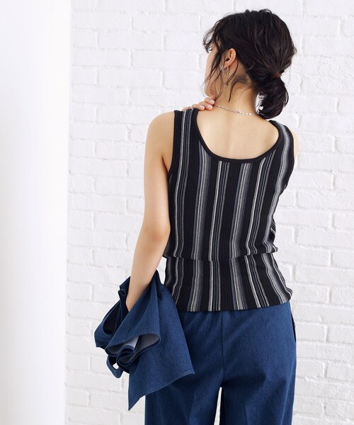 THE SHOP TK （ザ ショップ ティーケー ）の「◆ランダムガータータンク【前後2WAY/洗濯機OK】（タンクトップ・レディース・ホワイト系7/ブラック系2/ブラック系4/アイボリー系2・12/13）」の8枚目の写真