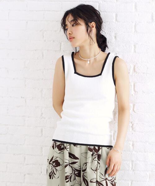 THE SHOP TK （ザ ショップ ティーケー ）の「◆ランダムガータータンク【前後2WAY/洗濯機OK】（タンクトップ・レディース・ホワイト系7/ブラック系2/ブラック系4/アイボリー系2・12/13）」の11枚目の写真