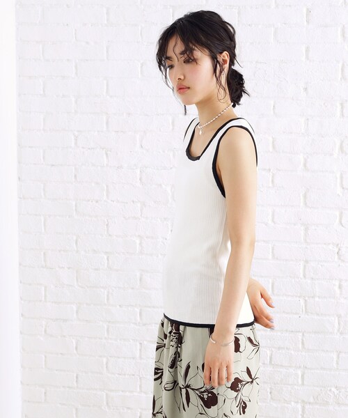 THE SHOP TK （ザ ショップ ティーケー ）の「◆ランダムガータータンク【前後2WAY/洗濯機OK】（タンクトップ・レディース・ホワイト系7/ブラック系2/ブラック系4/アイボリー系2・12/13）」の12枚目の写真