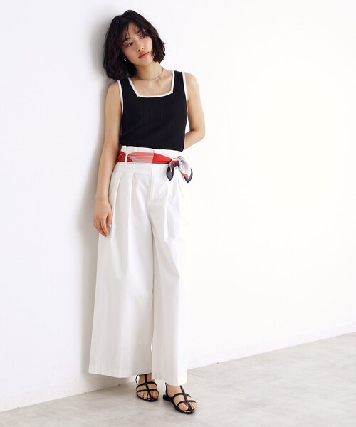 THE SHOP TK （ザ ショップ ティーケー ）の「◆ランダムガータータンク【前後2WAY/洗濯機OK】（タンクトップ・レディース・ホワイト系7/ブラック系2/ブラック系4/アイボリー系2・12/13）」の17枚目の写真
