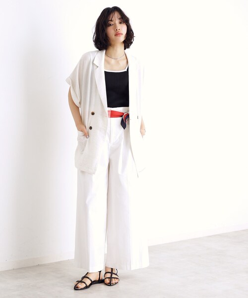 THE SHOP TK （ザ ショップ ティーケー ）の「◆ランダムガータータンク【前後2WAY/洗濯機OK】（タンクトップ・レディース・ホワイト系7/ブラック系2/ブラック系4/アイボリー系2・12/13）」の18枚目の写真