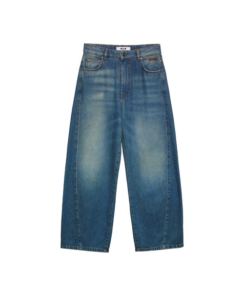MSGM(エムエスジーエム)の「カーヴィー ワイドデニムパンツ(デニムパンツ・レディース・ブルー・38/40)」の1枚目の写真