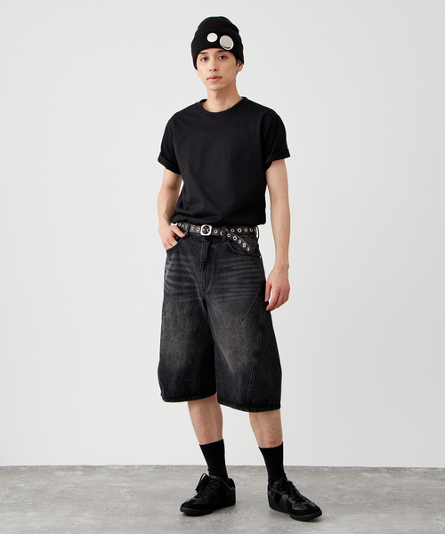 B.C STOCK（ベーセーストック）の「[B.A.C.D] 3Dツイスト バギーデニムショートパンツ（その他パンツ・メンズ・ブラック/ネイビー・MEDIUM/LARGE）」の18枚目の写真