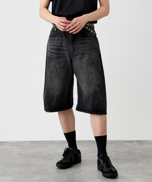 B.C STOCK（ベーセーストック）の「[B.A.C.D] 3Dツイスト バギーデニムショートパンツ（その他パンツ・メンズ・ブラック/ネイビー・MEDIUM/LARGE）」の19枚目の写真