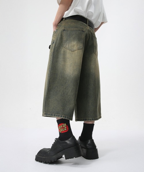 CORPUS TOKYO(コーパス トーキョー)の「半端丈ワイド バギー デニム(デニムパンツ・メンズ・インディゴブルー/ブラック/ブルー/グレー・1/2/3/4)」の9枚目の写真