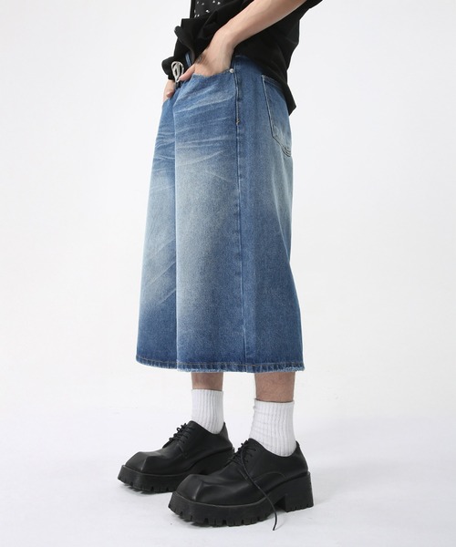 CORPUS TOKYO(コーパス トーキョー)の「半端丈ワイド バギー デニム(デニムパンツ・メンズ・インディゴブルー/ブラック/ブルー/グレー・1/2/3/4)」の14枚目の写真