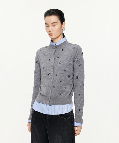 ジェイエヌビーワイ JNBY タグ付き カーディガン ニット 麻 リネン 38 WEB / FLAG SHOP限定】ALOHA JQ KNIT CARDIGAN / ニットカーディガン
