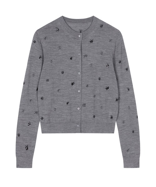 ニット セーター Butterfly Sequin Embroidery Cardigan / バタフライニットカーディガン レディース セール】Butterfly Sequin Embroidery Cardigan / バタフライ