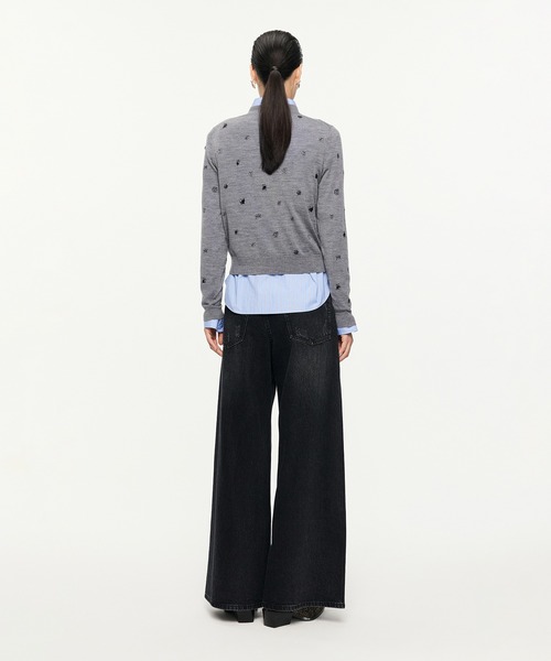 ニット セーター Butterfly Sequin Embroidery Cardigan / バタフライニットカーディガン レディース セール】Butterfly Sequin Embroidery Cardigan / バタフライ