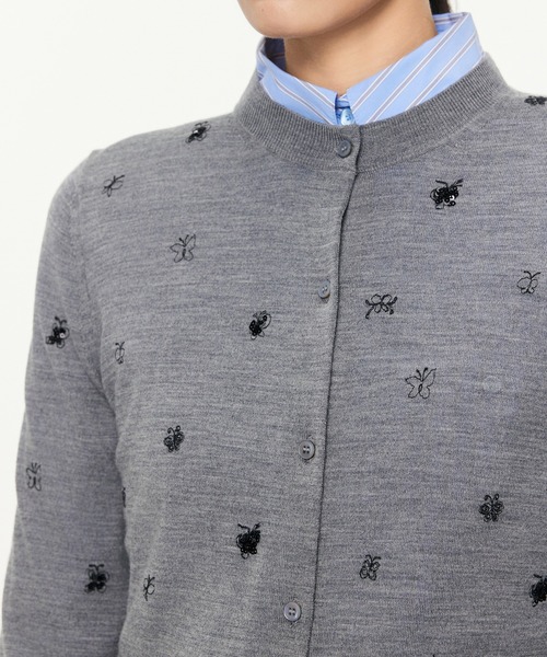セール】Butterfly Sequin Embroidery Cardigan / バタフライ