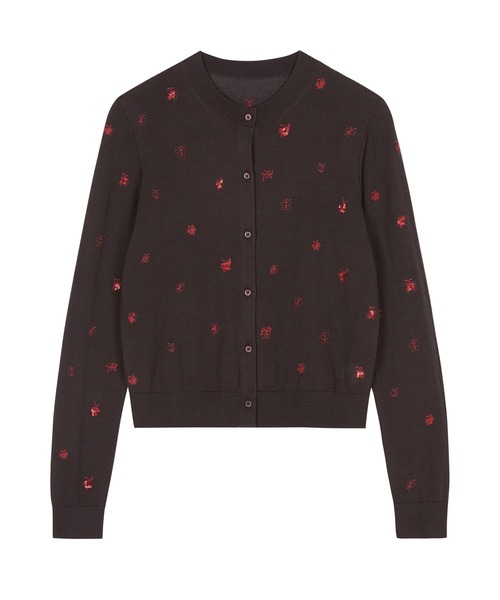 ニット セーター Butterfly Sequin Embroidery Cardigan / バタフライニットカーディガン レディース セール】Butterfly Sequin Embroidery Cardigan / バタフライ