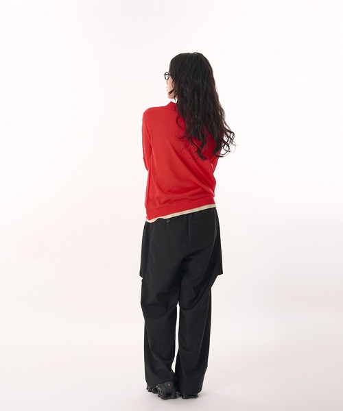 カーディガン layered like sheer knit shirt cardigan / レイヤード風シアーニットシャツカーディガン レディース layered like sheer knit shirt cardigan / レイヤード風シアー
