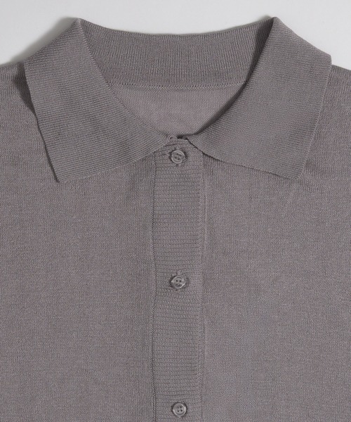 MUHET（ミュエータ）の「layered like sheer knit shirt cardigan / レイヤード風シアーニットシャツカーディガン（カーディガン/ボレロ・レディース・グレー/ブラウン/レッド/ネイビー・FREE）」の16枚目の写真