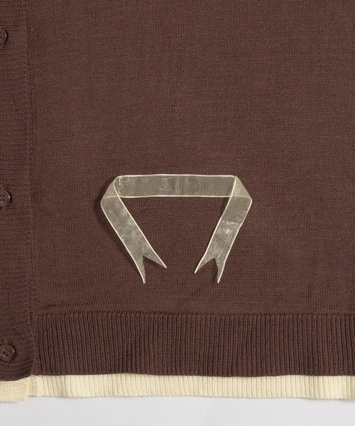 カーディガン layered like sheer knit shirt cardigan / レイヤード風シアーニットシャツカーディガン レディース layered like sheer knit shirt cardigan / レイヤード風シアー