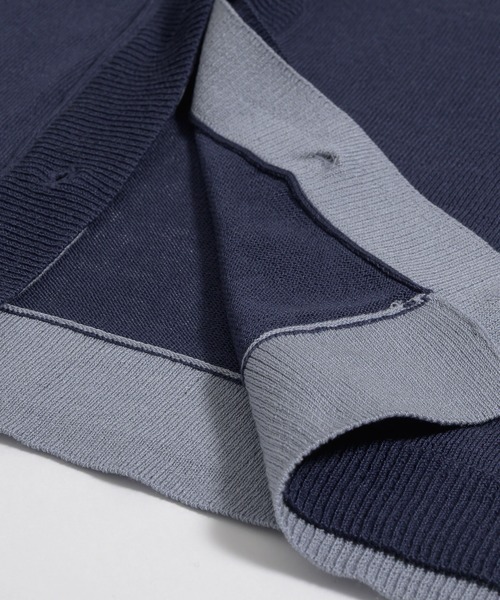 MUHET（ミュエータ）の「layered like sheer knit shirt cardigan / レイヤード風シアーニットシャツカーディガン（カーディガン/ボレロ・レディース・グレー/ブラウン/レッド/ネイビー・FREE）」の11枚目の写真