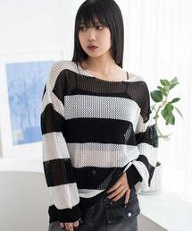 WEGO | WEGO/【25年春夏新作】オフショルメッシュニット(ニット/セーター)