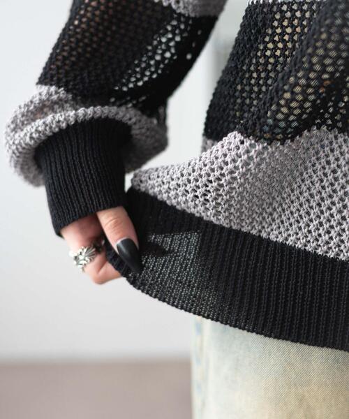 WEGO（ウィゴー）の「WEGO/オフショルメッシュニット（ニット/セーター・レディース・ブラック系その他5/グレー系その他5・FREE）」の16枚目の写真
