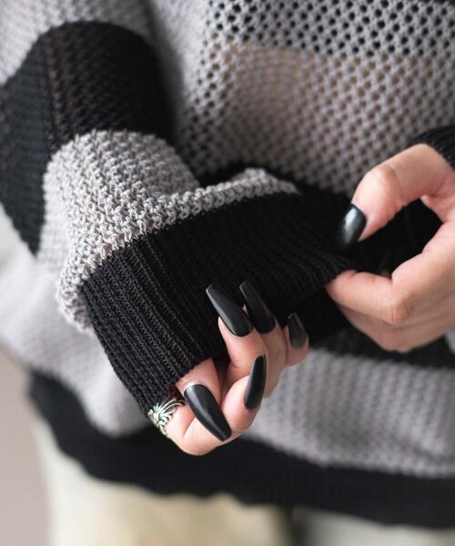 WEGO（ウィゴー）の「WEGO/オフショルメッシュニット（ニット/セーター・レディース・ブラック系その他5/グレー系その他5・FREE）」の17枚目の写真