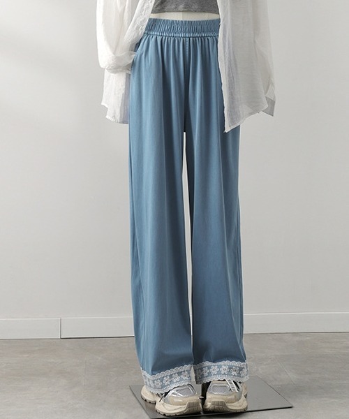 gossip!ロサンゼルス(ゴシップロサンゼルス)の「ハイウエストストレートパンツ カジュアル&シンプル(スラックス・レディース・グレー/ブルー/ベージュ・FREE)」の14枚目の写真