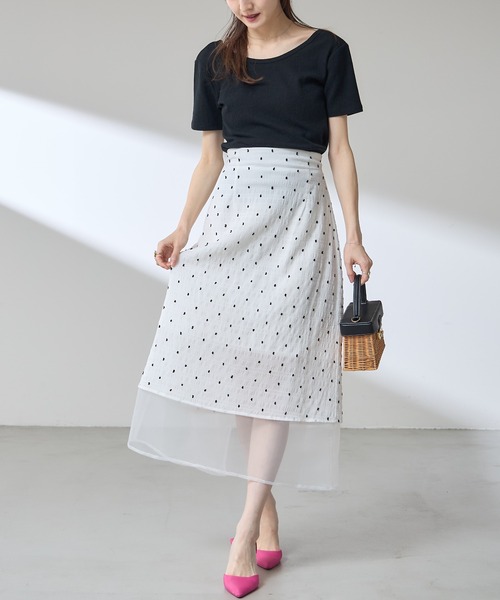 &. NOSTALGIA(アンドドットノスタルジア)の「【ZOZO限定】2WAYカシュクール半袖プルオーバー(Tシャツ/カットソー・レディース・アイボリー/ブラック・M)」の11枚目の写真