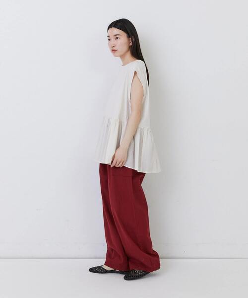 conges payes ADIEU TRISTESSE（コンジェ ペイエ アデュートリステス）の「【FAVE】ジャージコンビブラウス（シャツ/ブラウス・レディース・ブラック/ライトグレー/パープル・FREE）」の7枚目の写真