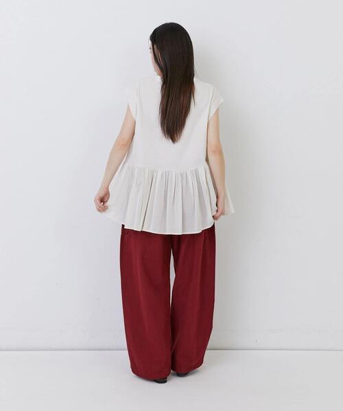 conges payes ADIEU TRISTESSE（コンジェ ペイエ アデュートリステス）の「【FAVE】ジャージコンビブラウス（シャツ/ブラウス・レディース・ブラック/ライトグレー/パープル・FREE）」の8枚目の写真