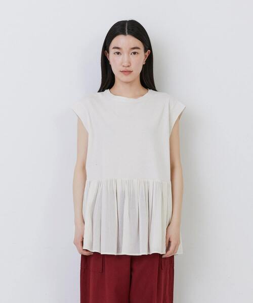 conges payes ADIEU TRISTESSE（コンジェ ペイエ アデュートリステス）の「【FAVE】ジャージコンビブラウス（シャツ/ブラウス・レディース・ブラック/ライトグレー/パープル・FREE）」の10枚目の写真