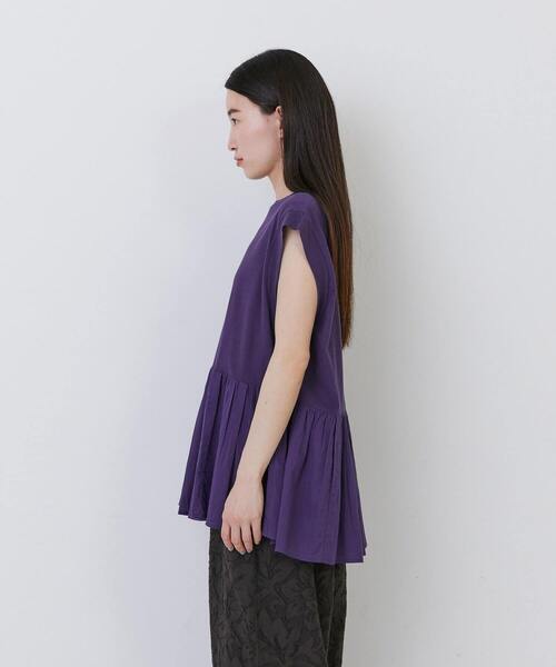 conges payes ADIEU TRISTESSE（コンジェ ペイエ アデュートリステス）の「【FAVE】ジャージコンビブラウス（シャツ/ブラウス・レディース・ブラック/ライトグレー/パープル・FREE）」の18枚目の写真