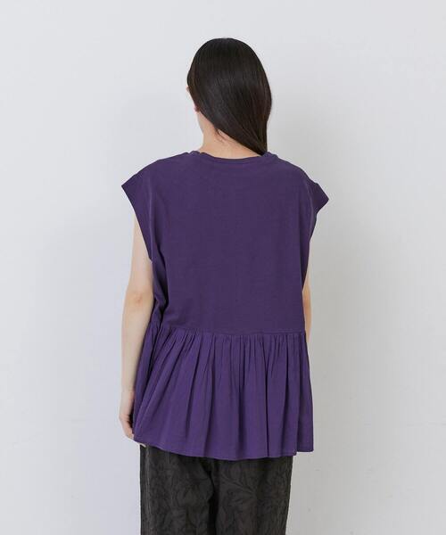 conges payes ADIEU TRISTESSE（コンジェ ペイエ アデュートリステス）の「【FAVE】ジャージコンビブラウス（シャツ/ブラウス・レディース・ブラック/ライトグレー/パープル・FREE）」の19枚目の写真