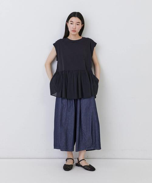 conges payes ADIEU TRISTESSE（コンジェ ペイエ アデュートリステス）の「【FAVE】ジャージコンビブラウス（シャツ/ブラウス・レディース・ブラック/ライトグレー/パープル・FREE）」の20枚目の写真