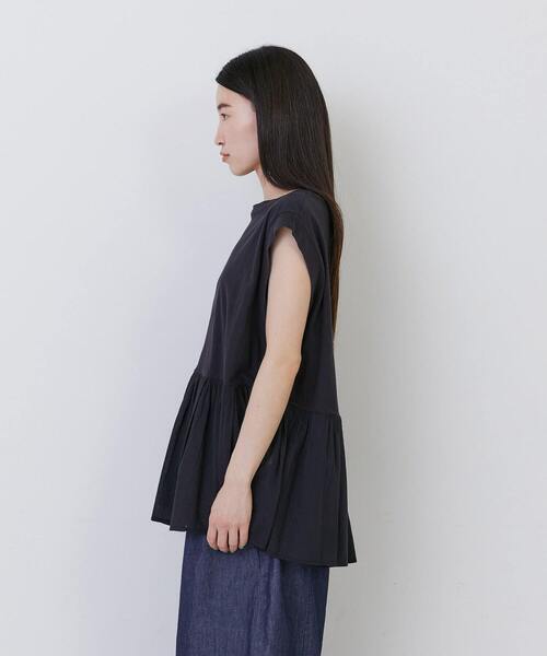 conges payes ADIEU TRISTESSE(コンジェ ペイエ アデュートリステス)の「【FAVE】ジャージコンビブラウス(シャツ/ブラウス・レディース・ブラック/ライトグレー/パープル・FREE)」の11枚目の写真