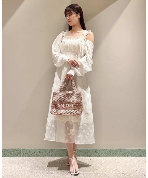 未開封♥️新作新品⭐️SNIDEL スナイデル 柄編みロゴトートバッグ✨IVR 柄編みロゴトートバッグ(トートバッグ)｜バッグ｜SNIDEL
