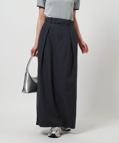 BEAUTY&YOUTH UNITED ARROWS（ビューティーアンドユースユナイテッドアローズ）の「レーヨンブレンド タックスカート -ウォッシャブル-（スカート・レディース・ブラック/ネイビー/モカ・M/XS/S）」の8枚目の写真